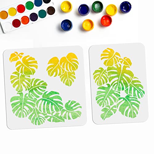 MAYJOYDIY 2 Stück Monstera Blatt Schablone Tropische Blatt Schablonen 30 × 30cm/21 × 29.7 cm Botanische Blätter Wiederverwendbare Wandschablone Für Möbel Leinwand Heimdekoration Basteln MAYJOYDIY 2 Stück Monstera Blatt Schablone Tropische Blatt Schablonen 30 × 30cm/21 × 29.7 cm Botanische Blätter Wiederverwendbare Wandschablone Für Möbel Leinwand Heimdekoration Basteln von MAYJOYDIY