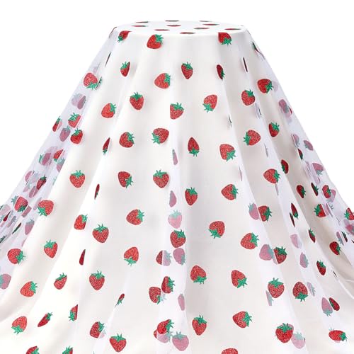 MAYJOYDIY 2.7m Erdbeerweißer Tüll Spitzenstoff 1.6m Breit Glänzender Erdbeer Glitzer Tüll Für Heimwerkerarbeiten Tutu Röcke Nähen Party Dekoration Kleider Schleifen Geschenkbänder MAYJOYDIY 2.7m Erdbeerweißer Tüll Spitzenstoff 1.6m Breit Glänzender Erdbeer Glitzer Tüll Für Heimwerkerarbeiten Tutu Röcke Nähen Party Dekoration Kleider Schleifen Geschenkbänder von MAYJOYDIY