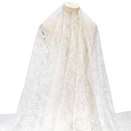 MAYJOYDIY 2.7m Weißer Netzstoff Mit Blumenmuster 168cm Blumenmuster Polyester Schiere Mesh Stoff Kleidungsstück Stoff Nähen Für DIY Romantisches Hochzeitskleid Kostüm Zubehör Schleier Home Decor MAYJOYDIY 2.7m Weißer Netzstoff Mit Blumenmuster 168cm Blumenmuster Polyester Schiere Mesh Stoff Kleidungsstück Stoff Nähen Für DIY Romantisches Hochzeitskleid Kostüm Zubehör Schleier Home Decor von MAYJOYDIY