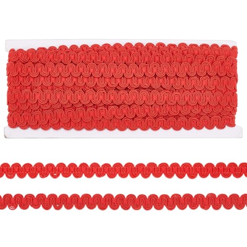 MAYJOYDIY 20 m Rotes Geflochtenes Polyesterband 11mm Breit S Gewebter Zopfbesatz Nähen Tausendfüßler Spitzenband Grundlegender Dekorativer Besatz Für Heimwerker Basteln Vorhänge (Insgesamt 2 Sets) von MAYJOYDIY