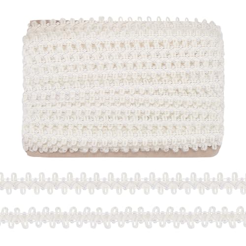 MAYJOYDIY 20.6 m Weiße Geflochtene Bänder 25mm Breit Polyester Zopfbesatz Verzierung Nähen Grundlegender Besatz Dekorative Borte Für Puppenkleidung Nähen Bastelbedarf Vorhänge Zubehör von MAYJOYDIY
