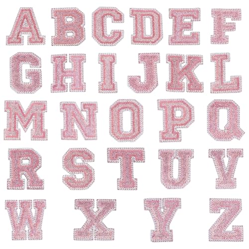 MAYJOYDIY 26 Stück Buchstaben Patch Mit Rosa Pailletten A-Z Alphabet Applikationen Zum Aufnähen Kleidung Dekoration Buchstaben Applikation Für Hemd Tasche Hut Jacke Jeans Schuhe Dekor DIY Handwerk MAYJOYDIY 26 Stück Buchstaben Patch Mit Rosa Pailletten A-Z Alphabet Applikationen Zum Aufnähen Kleidung Dekoration Buchstaben Applikation Für Hemd Tasche Hut Jacke Jeans Schuhe Dekor DIY Handwerk von MAYJOYDIY