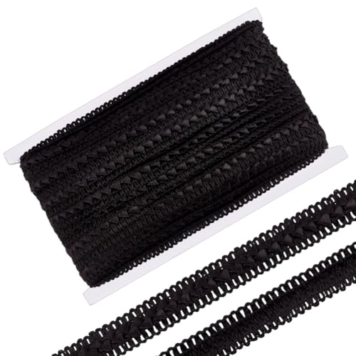 MAYJOYDIY 27,3 Meter schwarzer Flechtbesatz, 1,9 cm Polyester Gimpe, gewebtes geflochtenes Spitzenband, dreieckiger Stil, Tausendfüßler, Spitzenborte zum Basteln, Nähen, Verpacken, Kostüme, dekorativ MAYJOYDIY 27,3 Meter schwarzer Flechtbesatz, 1,9 cm Polyester Gimpe, gewebtes geflochtenes Spitzenband, dreieckiger Stil, Tausendfüßler, Spitzenborte zum Basteln, Nähen, Verpacken, Kostüme, dekorativ von MAYJOYDIY