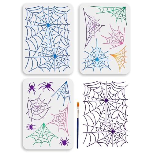 MAYJOYDIY 3 Stück A4 Spinnen Malschablone Spinnennetz Vorlage mit Pinsel 29.7x21cm Halloween Thema Kunststoff Schablone Gruselige Insekten Wiederverwendbare Vorlage Zum Malen Auf Holz Heimdekoration MAYJOYDIY 3 Stück A4 Spinnen Malschablone Spinnennetz Vorlage mit Pinsel 29.7x21cm Halloween Thema Kunststoff Schablone Gruselige Insekten Wiederverwendbare Vorlage Zum Malen Auf Holz Heimdekoration von MAYJOYDIY