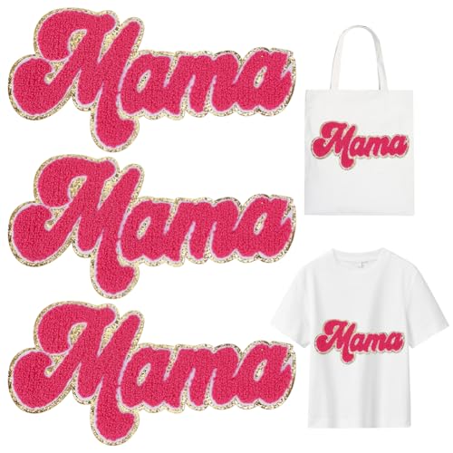 MAYJOYDIY 3 Stück Dunkelrosa Mama Buchstaben Aufnäher Zum Aufbügeln Für Kleidung Mama Aufnäher Goldener Rand Reparieren Buchstaben Aufnäher als Muttertagsgeschenk Für Kleidung Hemden Jacken Hüte MAYJOYDIY 3 Stück Dunkelrosa Mama Buchstaben Aufnäher Zum Aufbügeln Für Kleidung Mama Aufnäher Goldener Rand Reparieren Buchstaben Aufnäher als Muttertagsgeschenk Für Kleidung Hemden Jacken Hüte von MAYJOYDIY