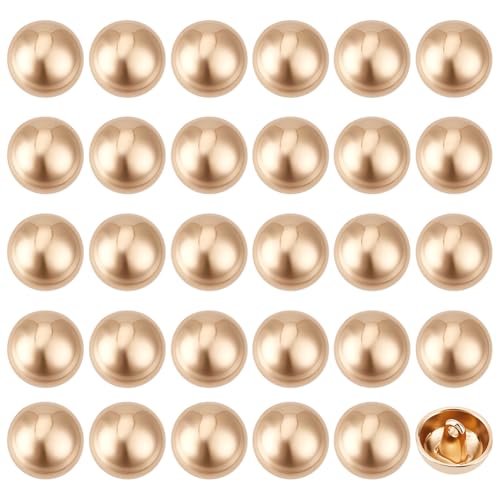 MAYJOYDIY 30 Stück Goldfarbener Schaftknopf Mit Einem Loch Zum Aufnähen Überzugsknöpfe Nietenknöpfe Pilzknöpfe Aus Zinklegierung Mäntel Kleidungsdekoration Für Hemden Strickjacken Nähen Basteln von MAYJOYDIY