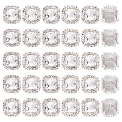 MAYJOYDIY 30 Stück 18mm Silber Quadratische Strass Kristallknöpfe 1 Loch Strass Verzierungen Nähknopf Mit Schaft Handarbeitsknopf Für DIY Schmuck Hochzeitsdekoration Haar Accessoires MAYJOYDIY 30 Stück 18mm Silber Quadratische Strass Kristallknöpfe 1 Loch Strass Verzierungen Nähknopf Mit Schaft Handarbeitsknopf Für DIY Schmuck Hochzeitsdekoration Haar Accessoires von MAYJOYDIY
