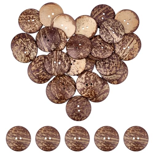 MAYJOYDIY 30 große Kokosnussknöpfe, 5,1 cm, flache, runde Muschel, 2 Löcher, braun, Natur, Scrapbooking, Vintage, Holz, für Heimwerken, Nähen, Basteln, Kleidung, Dekoration MAYJOYDIY 30 große Kokosnussknöpfe, 5,1 cm, flache, runde Muschel, 2 Löcher, braun, Natur, Scrapbooking, Vintage, Holz, für Heimwerken, Nähen, Basteln, Kleidung, Dekoration von MAYJOYDIY