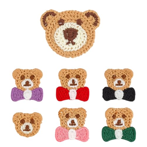 MAYJOYDIY 35 Stück 7 Stile Cartoon Bär Stickerei Patches Schöne Tiere Gehäkelte Aufnäher Zum Aufbügeln/Aufnähen Chenille Applikationen Für Kleidung Jacken T Shirts Jeans Nähen Basteln Kleidungszubehör von MAYJOYDIY