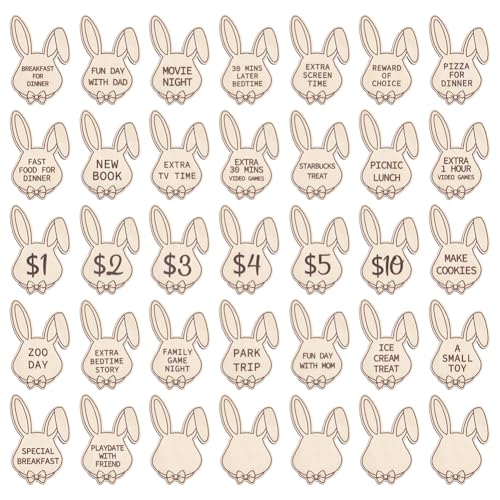 MAYJOYDIY 35 Stück Hasen Ostermünzen Aus Holz 50x33.5x3mm Ostermünzen Mit Eingravierten Sprüchen Hölzerne Oster Belohnungsmünzen Für Osterkörbchen Spielzeug Geschenk Belohnung Preis Familienspiele MAYJOYDIY 35 Stück Hasen Ostermünzen Aus Holz 50x33.5x3mm Ostermünzen Mit Eingravierten Sprüchen Hölzerne Oster Belohnungsmünzen Für Osterkörbchen Spielzeug Geschenk Belohnung Preis Familienspiele von MAYJOYDIY