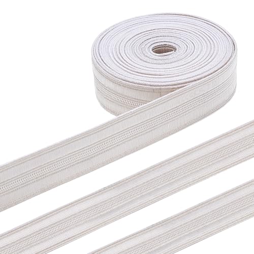 MAYJOYDIY 3m Weißes Rauchfarbenes Militär Flechtband 15mm Breit Doppelt Gestreifter Flechtbesatz Dekoratives Metallisch Geflochtenes Webband Für Manschettendekor Geschenkverpackung Kissen Vorhänge von MAYJOYDIY