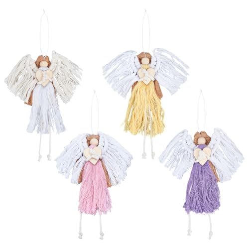 MAYJOYDIY 4 Stück DIY Makramee Engel Set 23.5cm Handgefertigt Gewebt Boho Makramee Engelsflügel Set Quaste Wanddekoration Mit Holzperlen Für Hochzeit Büro Wohnzimmer Schlafzimmer Dekorationen MAYJOYDIY 4 Stück DIY Makramee Engel Set 23.5cm Handgefertigt Gewebt Boho Makramee Engelsflügel Set Quaste Wanddekoration Mit Holzperlen Für Hochzeit Büro Wohnzimmer Schlafzimmer Dekorationen von MAYJOYDIY
