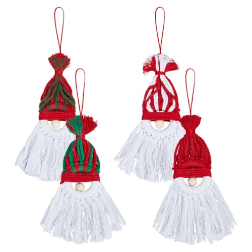 MAYJOYDIY 4 Stück Makramee Zwerge Weihnachtsmann 26cm Handgefertigt Gewebter Makramee Baumwollfaden Weihnachtsmann Anhänger Dekorationen Mit Holzperlen Für Weihnachtsbaum Büro Wohnzimmer Schlafzimmer MAYJOYDIY 4 Stück Makramee Zwerge Weihnachtsmann 26cm Handgefertigt Gewebter Makramee Baumwollfaden Weihnachtsmann Anhänger Dekorationen Mit Holzperlen Für Weihnachtsbaum Büro Wohnzimmer Schlafzimmer von MAYJOYDIY