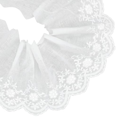 MAYJOYDIY 4.6 m Weißer Baumwoll-Blumenspitzenstoff Mit Stickerei Und Ösen Vintage-Blumen-Ösen-Spitzenbesatz 5.6~6 cm Breit Zum Nähen Basteln Kleider Röcke Kleidung Taschen Tischdecken Vorhänge MAYJOYDIY 4.6 m Weißer Baumwoll-Blumenspitzenstoff Mit Stickerei Und Ösen Vintage-Blumen-Ösen-Spitzenbesatz 5.6~6 cm Breit Zum Nähen Basteln Kleider Röcke Kleidung Taschen Tischdecken Vorhänge von MAYJOYDIY