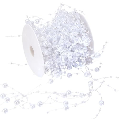 MAYJOYDIY 4m Weiße Kunstperlen Girlande 5~8cm Angelschnur Kunstperlen Perlenkette Girlande Blumen Hochzeit Party Dekoration Partei Liefert von MAYJOYDIY