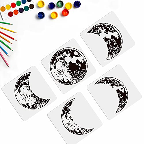 MAYJOYDIY 5 Stück Mond Schablone Mondphasen Schablone 30 × 30 cm Quadratisch Kunststoff Wiederverwendbar PET DIY Wandschablonen Zeichnen Auf Holz Wand Heimdekoration Möbel Handwerk MAYJOYDIY 5 Stück Mond Schablone Mondphasen Schablone 30 × 30 cm Quadratisch Kunststoff Wiederverwendbar PET DIY Wandschablonen Zeichnen Auf Holz Wand Heimdekoration Möbel Handwerk von MAYJOYDIY