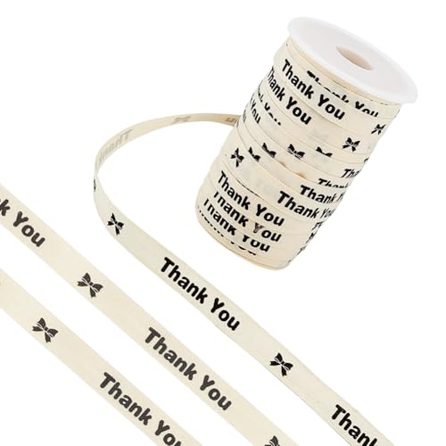 MAYJOYDIY 50m Thank You Baumwollband 10mm Breit Natürliches Gurtband Rolle Zum Verpacken von Geschenken Partys Blumensträußen Heimdekoration DIY Basteln MAYJOYDIY 50m Thank You Baumwollband 10mm Breit Natürliches Gurtband Rolle Zum Verpacken von Geschenken Partys Blumensträußen Heimdekoration DIY Basteln von MAYJOYDIY