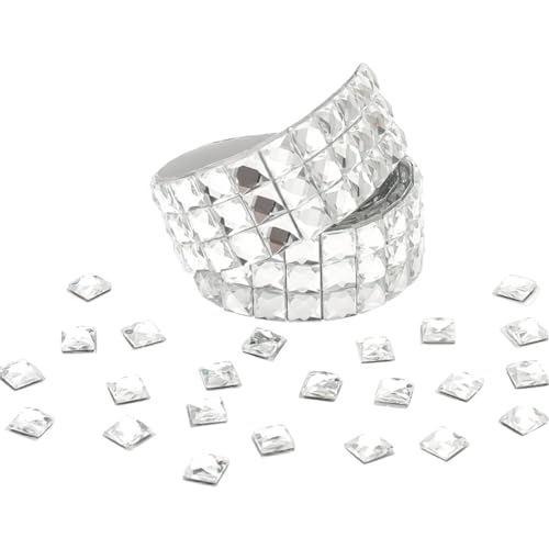 MAYJOYDIY 540 Stück 10mm Weiß Diamant Chip Selbstklebende Discokugel Fliesen Strass Diamant Band Diamant Aufkleber Zum Dekorieren von Vasen Heimdekoration Handarbeiten (2 Rolle) von MAYJOYDIY