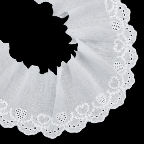 MAYJOYDIY 6.86 m × 7.5 cm Weiße Ösen-Spitzenborte Aus Baumwolle Mit Herzen-Stickerei Floraler Spitzenstoffbesatz Zum Nähen Basteln Kleidern Röcken Kleidung Taschen Tischdecken Vorhängen MAYJOYDIY 6.86 m × 7.5 cm Weiße Ösen-Spitzenborte Aus Baumwolle Mit Herzen-Stickerei Floraler Spitzenstoffbesatz Zum Nähen Basteln Kleidern Röcken Kleidung Taschen Tischdecken Vorhängen von MAYJOYDIY