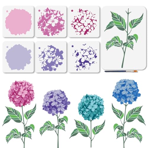 MAYJOYDIY 7 Stück Mehrschichtige Hortensien Schablonen 15×15/29.7×21cm Malschablone Mit Sommerblumenblättern Pflanzenvorlage DIY Bastelarbeiten Zum Malen Auf Holzmöbeln Leinwand Wanddekoration MAYJOYDIY 7 Stück Mehrschichtige Hortensien Schablonen 15×15/29.7×21cm Malschablone Mit Sommerblumenblättern Pflanzenvorlage DIY Bastelarbeiten Zum Malen Auf Holzmöbeln Leinwand Wanddekoration von MAYJOYDIY