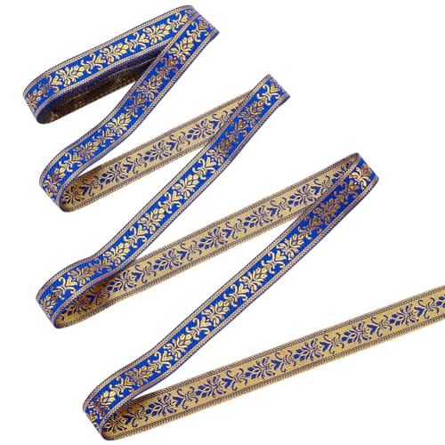 MAYJOYDIY 7m × 20mm Blaues Boho Jacquardband Mit Blumenmuster Vintage Ethnischen Jacquardband Goldbesticktes Gurtband Mit Blumenmuster Für Kleidung Taschen Nähdekorationen Geschenkverpackungen MAYJOYDIY 7m × 20mm Blaues Boho Jacquardband Mit Blumenmuster Vintage Ethnischen Jacquardband Goldbesticktes Gurtband Mit Blumenmuster Für Kleidung Taschen Nähdekorationen Geschenkverpackungen von MAYJOYDIY