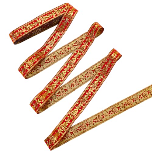MAYJOYDIY 7m × 20mm Rotes Boho Jacquardband Mit Blumenmuster Vintage Ethnischen Jacquardband Goldbesticktes Gurtband Mit Blumenmuster Für Kleidung Taschen Nähdekorationen Geschenkverpackungen MAYJOYDIY 7m × 20mm Rotes Boho Jacquardband Mit Blumenmuster Vintage Ethnischen Jacquardband Goldbesticktes Gurtband Mit Blumenmuster Für Kleidung Taschen Nähdekorationen Geschenkverpackungen von MAYJOYDIY