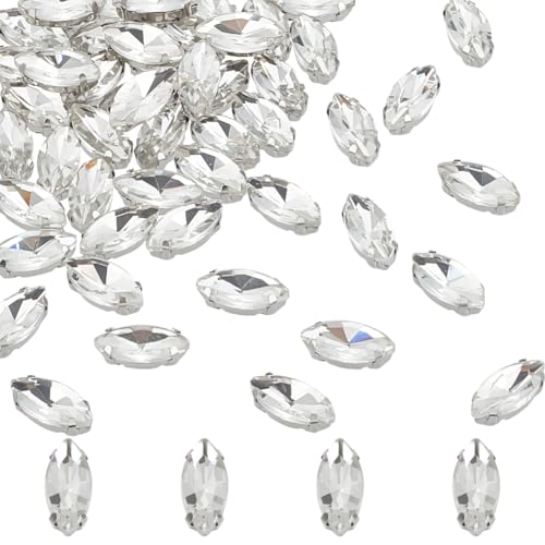MAYJOYDIY 80 Stück Silber Strasssteine In Pferdeaugen Form 15×6×4mm Kristall Strasssteine Mit Flacher Rückseite Mit Silberner Klaue Zum Aufnähen Für Kleidung Kleider Dekorationen DIY Handwerk MAYJOYDIY 80 Stück Silber Strasssteine In Pferdeaugen Form 15×6×4mm Kristall Strasssteine Mit Flacher Rückseite Mit Silberner Klaue Zum Aufnähen Für Kleidung Kleider Dekorationen DIY Handwerk von MAYJOYDIY