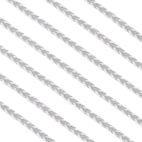 MAYJOYDIY 9.14m × 4mm Schwarze Gimpenborte Verwobene Silberne Metallic Fäden Geflochtene Spitzenbesätze Stilvolles Spitzenband Aus Polyester Für Vorhänge Lampenschirm Sofa DIY Nähen MAYJOYDIY 9.14m × 4mm Schwarze Gimpenborte Verwobene Silberne Metallic Fäden Geflochtene Spitzenbesätze Stilvolles Spitzenband Aus Polyester Für Vorhänge Lampenschirm Sofa DIY Nähen von MAYJOYDIY