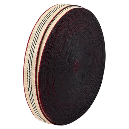 MAYJOYDIY 9.1m Gestreiftes Gurtband 38mm Weizenfarben Schweres Gurtband Polyester Strapazierfähiges Köperband Flaches Nähgewebeband Zum Basteln Taschengriffe Kamera Geldbörse Gürtel Hüte von MAYJOYDIY