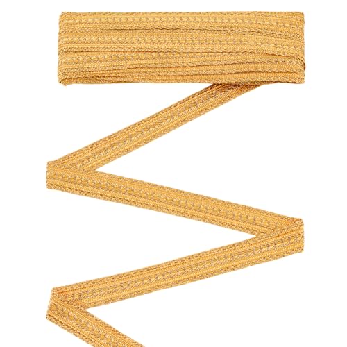 MAYJOYDIY 9.1m Goldfarbener Metallischer Zopfbesatz Gimp Zopfbesatz 21mm Goldenes Jacquardband Glänzender Dekorativer Spitzenbesatz Metallisches Band von Kostümtaschen Vorhanghaltern Geschenken MAYJOYDIY 9.1m Goldfarbener Metallischer Zopfbesatz Gimp Zopfbesatz 21mm Goldenes Jacquardband Glänzender Dekorativer Spitzenbesatz Metallisches Band von Kostümtaschen Vorhanghaltern Geschenken von MAYJOYDIY