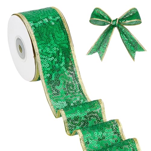 MAYJOYDIY 9.1m Grünes Pailletten Netzband 5cm Weihnachtliches Flaches Glitzerndes Polyesterband Mit Kunststoff Pailletten Zum Verpacken von Geschenken Blumenbasteln Schleifen Girlanden Weihnachtsdekor MAYJOYDIY 9.1m Grünes Pailletten Netzband 5cm Weihnachtliches Flaches Glitzerndes Polyesterband Mit Kunststoff Pailletten Zum Verpacken von Geschenken Blumenbasteln Schleifen Girlanden Weihnachtsdekor von MAYJOYDIY