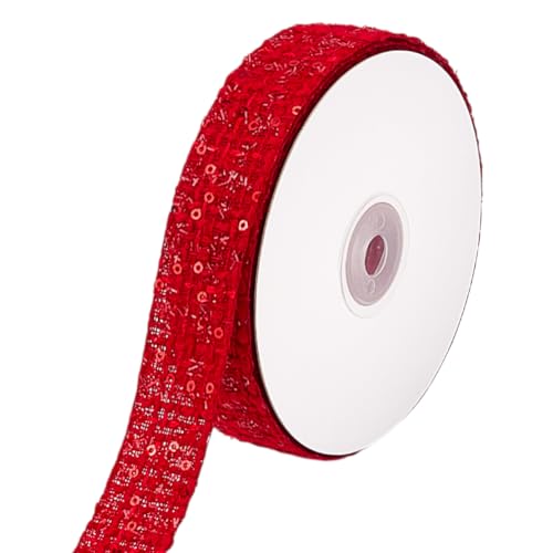 MAYJOYDIY 9.1m Rote Pailletten Gimpenborte Spitzenband 25mm Dekorative Gewebte Gimpenfransen Mit Pailletten Verzierte Gewebte Bänder Für Kleider Geschenkverpackungen Haarschmuck Partydekoration MAYJOYDIY 9.1m Rote Pailletten Gimpenborte Spitzenband 25mm Dekorative Gewebte Gimpenfransen Mit Pailletten Verzierte Gewebte Bänder Für Kleider Geschenkverpackungen Haarschmuck Partydekoration von MAYJOYDIY