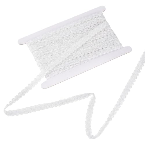 MAYJOYDIY 9.1m Weiße Tausendfüßler Zopfborte 15mm Polyesterstoff Dekoratives Gurtband Weiches Spitzenzopfband Für Kostüme Basteln Nähen Vorhänge Schonbezüge Dekoration Schmuckherstellung von MAYJOYDIY
