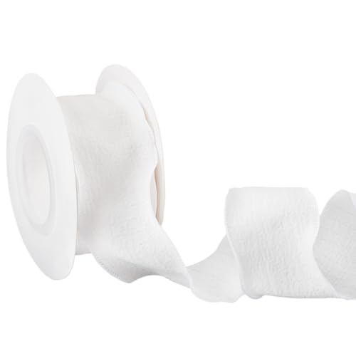 MAYJOYDIY 9m Weißes Gingham Band Mit Rüschenrand 40mm Faltiges Rüschenband Plissiertes Gurtband Aus Polyester Für Blumen Geschenkverpackungen Einladungen Blumensträuße Kleidung Dekoration von MAYJOYDIY