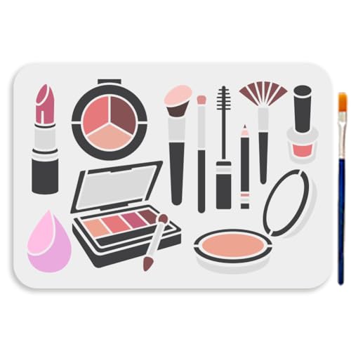 MAYJOYDIY A4 Größe Make Up Werkzeug Malvorlage Kosmetikschablone 29.7x21cm Wiederverwendbare Schablone Puderpinsel Lidschatten Lippenstifte PET Vorlage Zum Malen Auf Holz Wandstoff Heimdekor MAYJOYDIY A4 Größe Make Up Werkzeug Malvorlage Kosmetikschablone 29.7x21cm Wiederverwendbare Schablone Puderpinsel Lidschatten Lippenstifte PET Vorlage Zum Malen Auf Holz Wandstoff Heimdekor von MAYJOYDIY