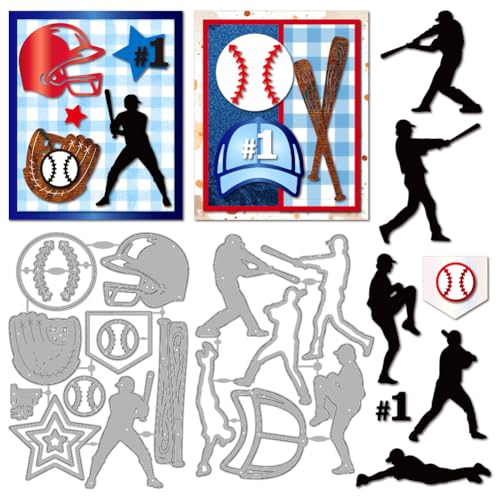 MAYJOYDIY Baseball Sport Stanzformen Baseball Spieler Action Metall Stanzschablone Schläger Helm Handschuhe Prägung Vorlage Für Kartengestaltung Scrapbooking Album Handbuch Geschenkdekoration MAYJOYDIY Baseball Sport Stanzformen Baseball Spieler Action Metall Stanzschablone Schläger Helm Handschuhe Prägung Vorlage Für Kartengestaltung Scrapbooking Album Handbuch Geschenkdekoration von MAYJOYDIY