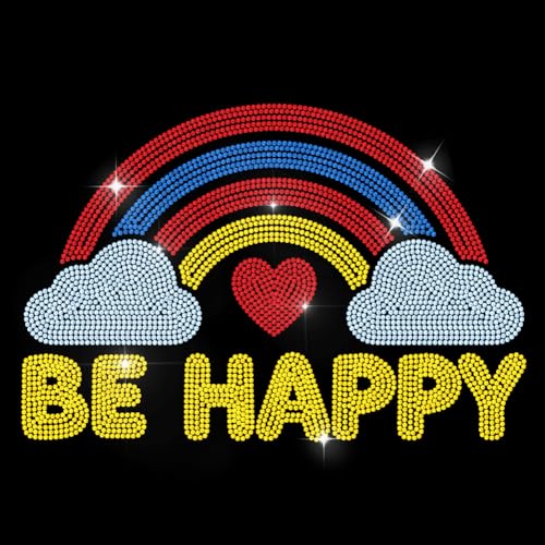 MAYJOYDIY Be Happy Strass Aufkleber Zum Aufbügeln Regenbogenwolken Hotfix Transfer Aufkleber Herzform Glänzend Wärmeübertragungs Patch Für T Shirt Mütze Jacke Kleidersack DIY Dekoration MAYJOYDIY Be Happy Strass Aufkleber Zum Aufbügeln Regenbogenwolken Hotfix Transfer Aufkleber Herzform Glänzend Wärmeübertragungs Patch Für T Shirt Mütze Jacke Kleidersack DIY Dekoration von MAYJOYDIY