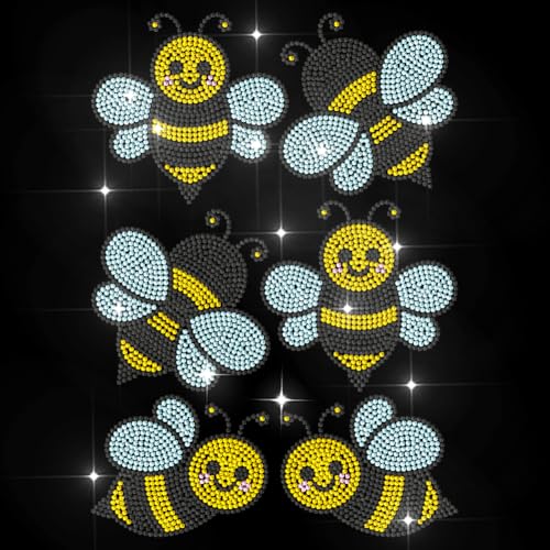 MAYJOYDIY Biene Strass Aufbügler Hotfix Transfer Honigbiene Insektenflügel Strasssteinen Zum Aufbügeln Glänzende Kleidungsreparatur Applikation Für T Shirt Mütze Jacke Kleidersack DIY Dekoration von MAYJOYDIY