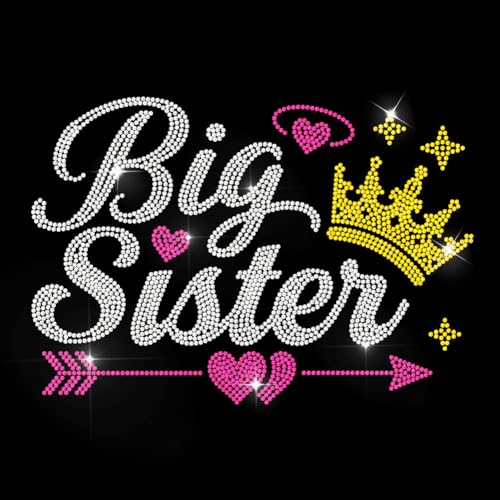MAYJOYDIY Big Sister Strass Aufkleber Zum Aufbügeln Krone Rosa Herz Pfeil Hotfix Transferaufkleber Modeartikel Wärmeübertragungspatch Applikation Für T Shirt Mütze Jacke Kleidersack DIY Dekor MAYJOYDIY Big Sister Strass Aufkleber Zum Aufbügeln Krone Rosa Herz Pfeil Hotfix Transferaufkleber Modeartikel Wärmeübertragungspatch Applikation Für T Shirt Mütze Jacke Kleidersack DIY Dekor von MAYJOYDIY