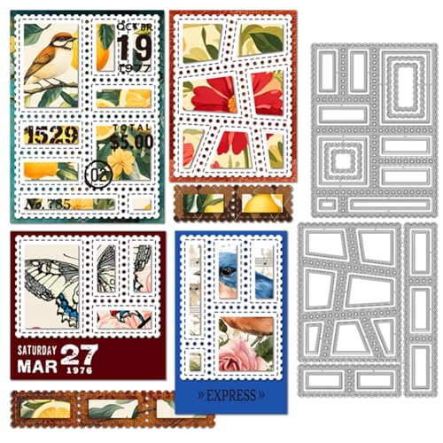 MAYJOYDIY Briefmarkenrahmen Stanzschablone Geometrische Metall Stanzformen Vorlage Rechteckig Quadratisch Unregelmäßiges Motiv Prägung Schablonen Für Kartengestaltung DIY Scrapbooking Album Geschenk MAYJOYDIY Briefmarkenrahmen Stanzschablone Geometrische Metall Stanzformen Vorlage Rechteckig Quadratisch Unregelmäßiges Motiv Prägung Schablonen Für Kartengestaltung DIY Scrapbooking Album Geschenk von MAYJOYDIY