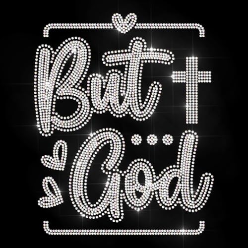 MAYJOYDIY But God Zum Aufbügeln Strass Aufkleber Kreuz Der Liebe Hotfix Transfer Aufkleber Kristall Religion Jesus Wärmetransfer Patch Für T Shirts Hüte Jacken Kleidersäcke DIY Dekor von MAYJOYDIY