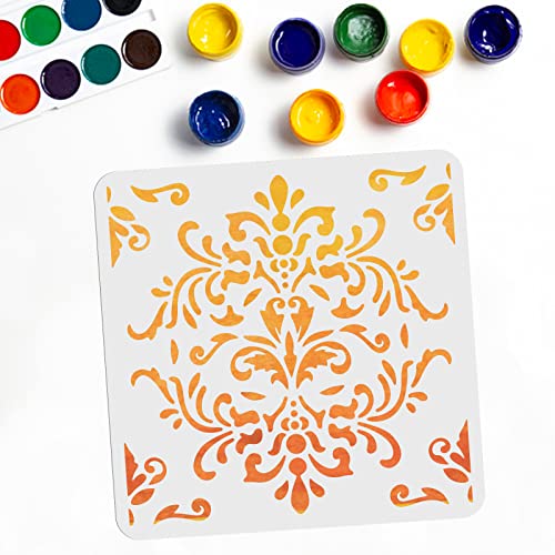 MAYJOYDIY Damast Schablone 30 x 30 cm Vintage Rahmendekor Schablonen Wiederverwendbar Langlebig Damast-Zeichenschablonen Wandschablone zum Malen auf Holz Leinwand Fliesen MAYJOYDIY Damast Schablone 30 x 30 cm Vintage Rahmendekor Schablonen Wiederverwendbar Langlebig Damast-Zeichenschablonen Wandschablone zum Malen auf Holz Leinwand Fliesen von MAYJOYDIY