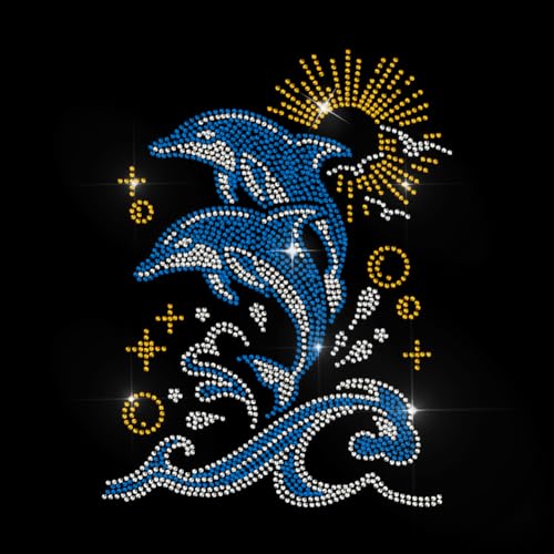 MAYJOYDIY Delfinwellen-Strass-Aufbügler zum Aufbügeln, Hotfix-Aufkleber, Sonnenmöwe Bling Strasssteine, DIY-Flicken, Reparatur, Hotfix-Applikation für T-Shirt, Jacke, Tasche, Jeans, Handwerk, Kleidung MAYJOYDIY Delfinwellen-Strass-Aufbügler zum Aufbügeln, Hotfix-Aufkleber, Sonnenmöwe Bling Strasssteine, DIY-Flicken, Reparatur, Hotfix-Applikation für T-Shirt, Jacke, Tasche, Jeans, Handwerk, Kleidung von MAYJOYDIY