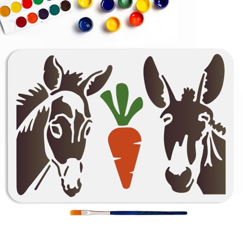 MAYJOYDIY Esel Vorlage In Größe A4 Karotten Esel Wiederverwendbare Malvorlage 29.7x21cm Rustikaler Stil Tiermotiv Malschablone PET Ausgehöhlte Zeichnung Für DIY Kunsthandwerk Leinwand MAYJOYDIY Esel Vorlage In Größe A4 Karotten Esel Wiederverwendbare Malvorlage 29.7x21cm Rustikaler Stil Tiermotiv Malschablone PET Ausgehöhlte Zeichnung Für DIY Kunsthandwerk Leinwand von MAYJOYDIY