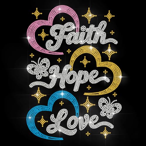 MAYJOYDIY Faith Hope Love Strass Aufbügler Aufkleber Bunt Love Hotfix Transfer Aufkleber Stern Schmetterling Bling Wärmeübertragungs Patch Für T Shirts Hüte Jacken Kleidersäcke DIY Dekoration MAYJOYDIY Faith Hope Love Strass Aufbügler Aufkleber Bunt Love Hotfix Transfer Aufkleber Stern Schmetterling Bling Wärmeübertragungs Patch Für T Shirts Hüte Jacken Kleidersäcke DIY Dekoration von MAYJOYDIY
