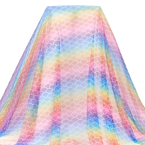 MAYJOYDIY Farbverlauf Meerjungfrau Netzstoff 100×150cm Bunt Schimmernd Fischschuppen Streifen Polyester Chiffon Nähstoff Für Hochzeitskleid Kostümzubehör Schleier Heimdekoration MAYJOYDIY Farbverlauf Meerjungfrau Netzstoff 100×150cm Bunt Schimmernd Fischschuppen Streifen Polyester Chiffon Nähstoff Für Hochzeitskleid Kostümzubehör Schleier Heimdekoration von MAYJOYDIY