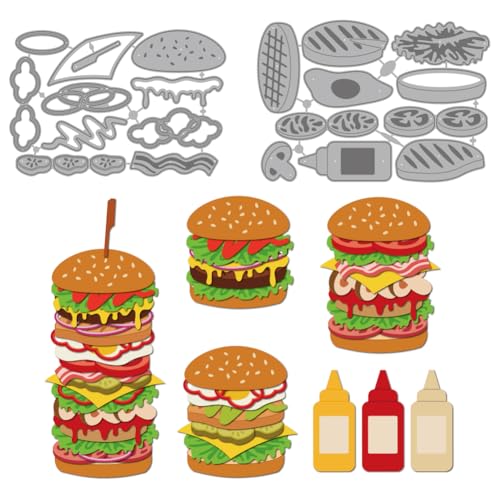 MAYJOYDIY Fast Food Metall-Stanzformen für Hamburger, Tomatenpaste, Salat, Dressing, Honigsauce, Karbonstahl, Schablonen für handgefertigte Kartenherstellung, Schablonen, Festivals, Scrapbooking MAYJOYDIY Fast Food Metall-Stanzformen für Hamburger, Tomatenpaste, Salat, Dressing, Honigsauce, Karbonstahl, Schablonen für handgefertigte Kartenherstellung, Schablonen, Festivals, Scrapbooking von MAYJOYDIY