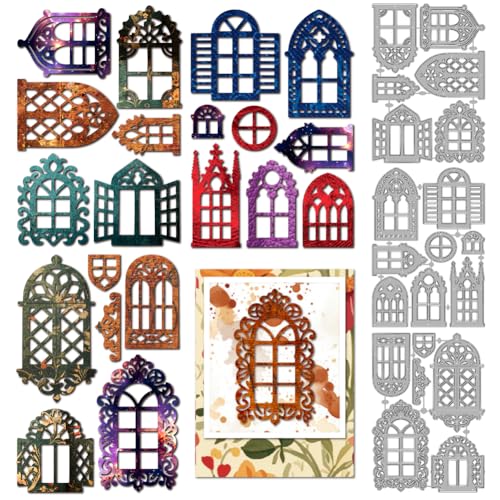 MAYJOYDIY Fensterrahmen Metall Stanzformen Vintage Gotische Fensterstanzungen Viktorianischer Prägeschablone Karbonstahl Schablonen Für Kartengestaltung Scrapbooking Album Handbuch Geschenkdekoration MAYJOYDIY Fensterrahmen Metall Stanzformen Vintage Gotische Fensterstanzungen Viktorianischer Prägeschablone Karbonstahl Schablonen Für Kartengestaltung Scrapbooking Album Handbuch Geschenkdekoration von MAYJOYDIY