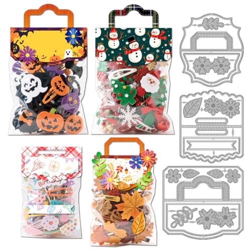 MAYJOYDIY Geschenktütenaufsätze Stanzformen Blumenblätter Metall Stanzschablonen Halbkreisrahmen Hängegriff Prägung Schablonen Für Kartengestaltung Scrapbooking Album Handbuch Geschenkdekoration von MAYJOYDIY