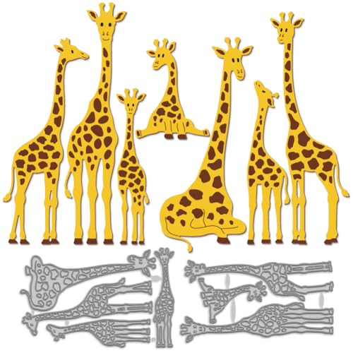 MAYJOYDIY Giraffe Zootier Metallstanzform Giraffe Präge Stanzformen Süßes Tiermuster Stanzungen Aus Karbonstahl Für Scrapbooking Partys Fotoalben DIY Papierkartenbasteln von MAYJOYDIY
